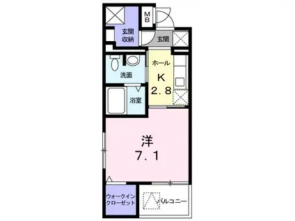 ローズピア湘南(1K/2階)の間取り写真