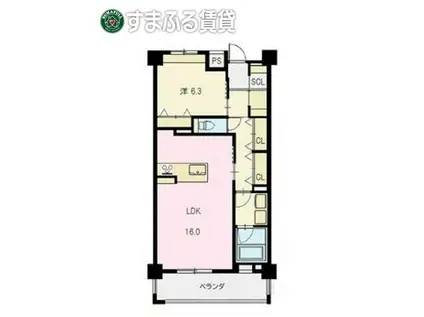 じゅうえーる(1LDK/1階)の間取り写真