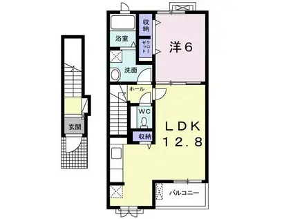 スモールウッズタウンTOMOIII(1LDK/2階)の間取り写真
