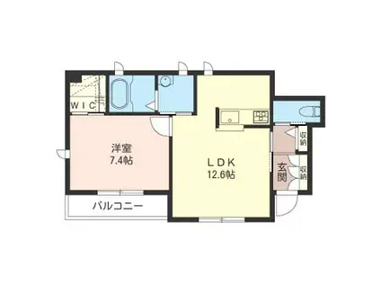 ル・ソレイユ城町(1LDK/1階)の間取り写真