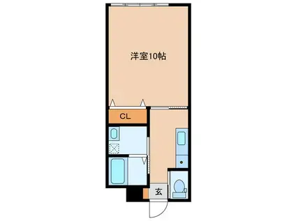 フラワーヒルズW棟(1K/1階)の間取り写真