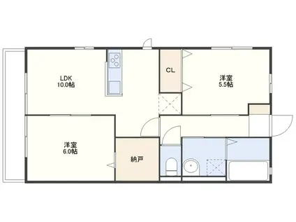 ビューテラスMIYA(2LDK/2階)の間取り写真