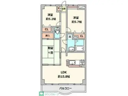 アジュール朝霞(3LDK/2階)の間取り写真