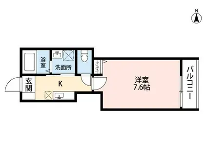 ルミエールいずみ中央(1K/2階)の間取り写真