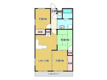 カンフォートリブ(3LDK/3階)の間取り写真