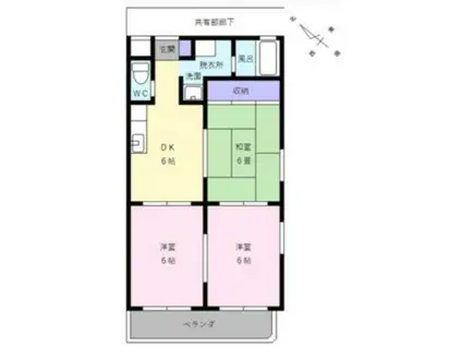 クリスタル21(3DK/2階)の間取り写真