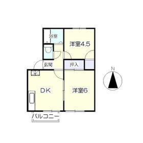 星ハイツ(2DK/2階)の間取り写真