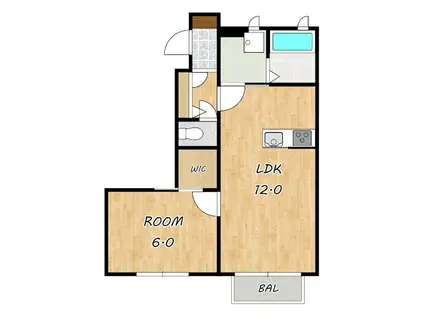 ソレイユレジデンス(1LDK/1階)の間取り写真