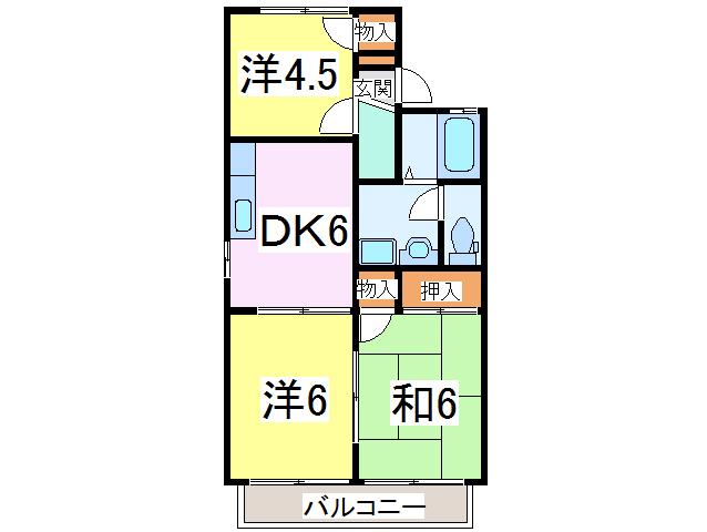 プレミールハイツ五番館(3DK/1階)の間取り写真