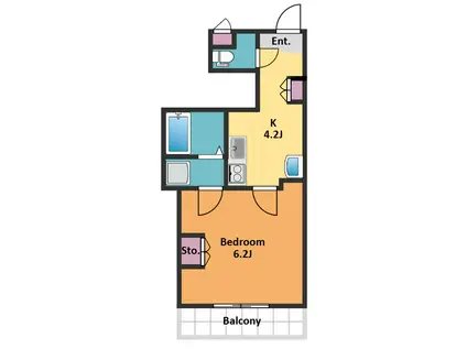 MKS VILLA(1K/2階)の間取り写真