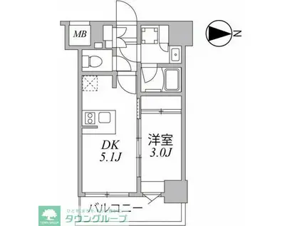 SYFORME住吉(1DK/3階)の間取り写真