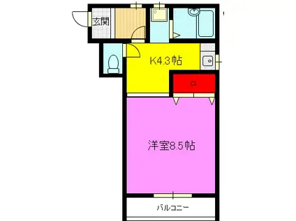 与志乃ビル(1K/2階)の間取り写真