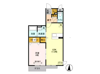 ウィステリア(1LDK/3階)の間取り写真