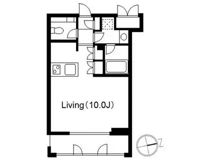 コンフォート白金台(1K/3階)の間取り写真