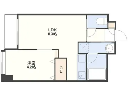 AS PREMIUM 馬町(1LDK/6階)の間取り写真
