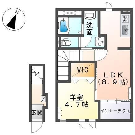 さくらガーデン(1LDK/2階)の間取り写真