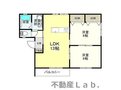 コーポ・アンビション A(2LDK/2階)の間取り写真