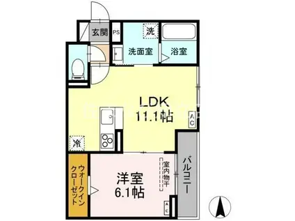 ソル・クラ―ト(1LDK/2階)の間取り写真