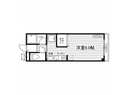 レッドリバーヒルズ(ワンルーム/1階)の間取り写真