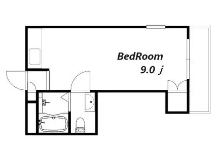 キューブ武庫川I(ワンルーム/3階)の間取り写真