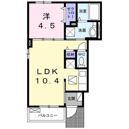 ソレイユ・ルヴァン(1LDK/1階)の間取り写真