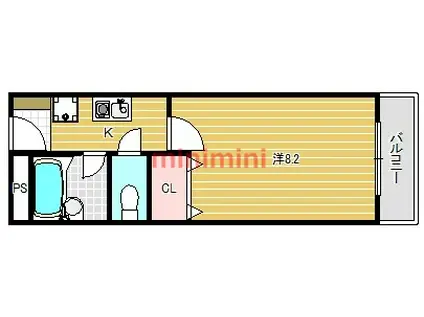 ボナール青葉丘(1K/3階)の間取り写真