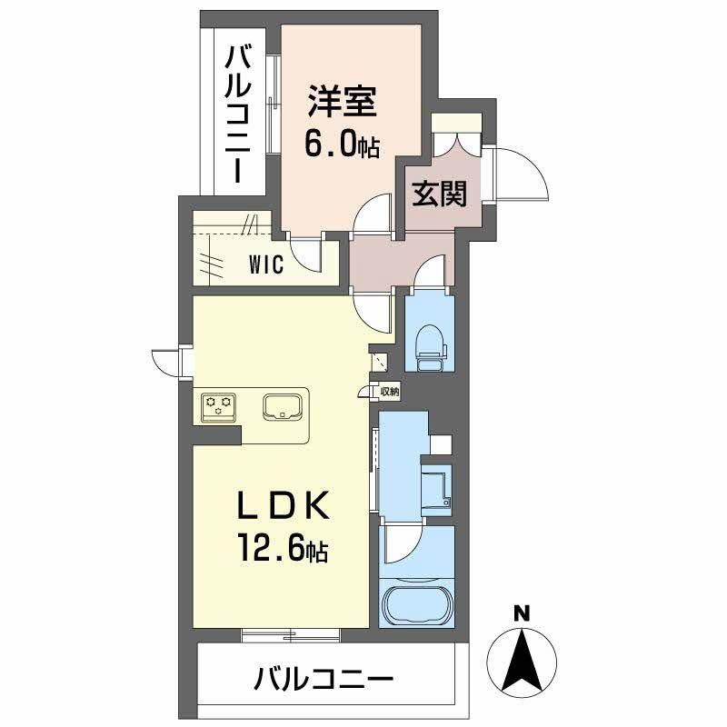 パルコートII(1LDK/2階)の間取り写真