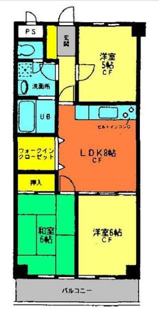 チェリーパレスII(3LDK/2階)の間取り写真