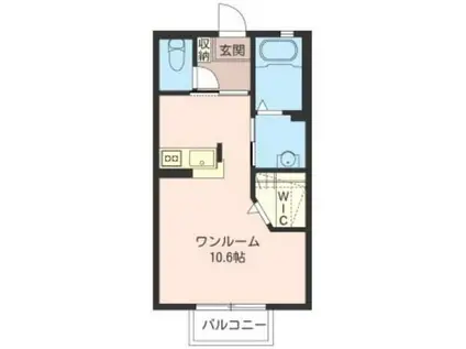 PRENDRE(ワンルーム/1階)の間取り写真