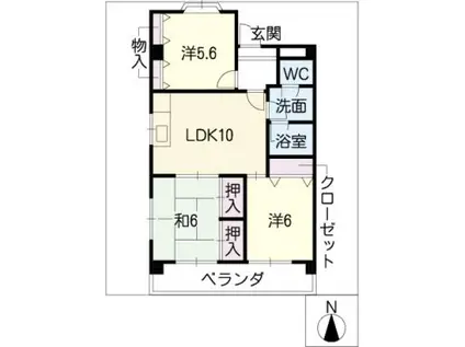春日井パークビルIII(3LDK/3階)の間取り写真