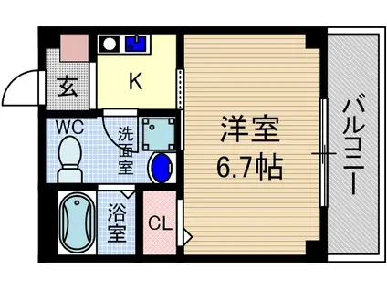 サンクラッソ茨木駅前(1K/1階)の間取り写真