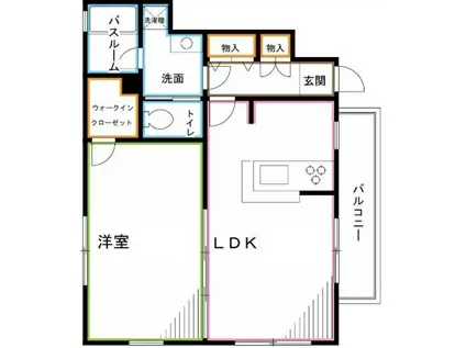 ルミノーサ南荻窪(1LDK/1階)の間取り写真