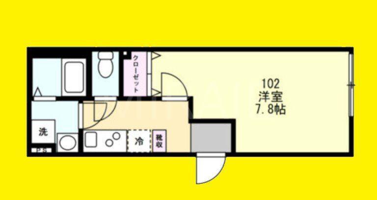 コスモリーヴ茅ヶ崎(1K/1階)の間取り写真