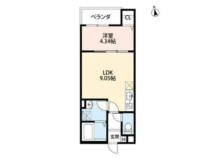 アイティーオ七道(1LDK/1階)の間取り写真