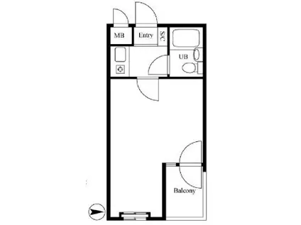 セントヒルズ・国立(1K/2階)の間取り写真