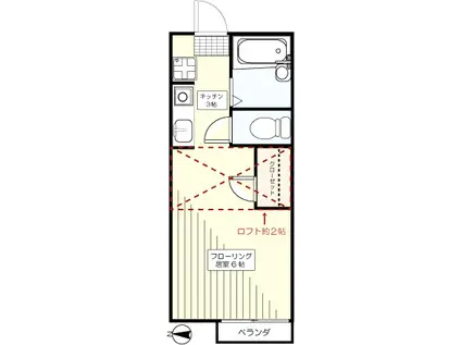 プランドール(ワンルーム/1階)の間取り写真