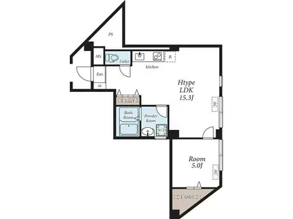 レジデンス宮前平(1LDK/1階)の間取り写真