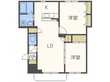 エターナル7(2LDK/4階)の間取り写真