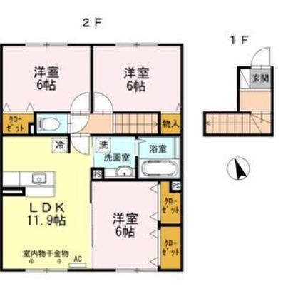 ラヴェールA(3LDK/2階)の間取り写真