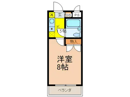 カオパレスNO-20FLAT-GI(1K/1階)の間取り写真