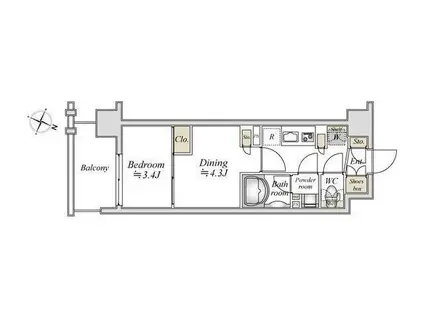 ライブカーサ南六郷(2K/3階)の間取り写真