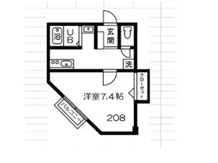 エトランス書写(1K/2階)の間取り写真