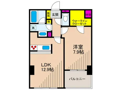 サンセリテ鞠子(1LDK/7階)の間取り写真