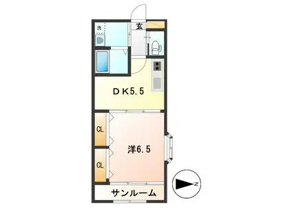 メゾンジュネスVII(1DK/4階)の間取り写真