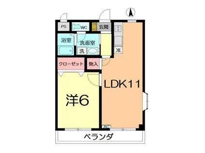 JR高崎線 宮原駅 徒歩5分 3階建 築25年(1LDK/3階)の間取り写真