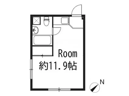 ヴィラシャンテIII-A(ワンルーム/1階)の間取り写真