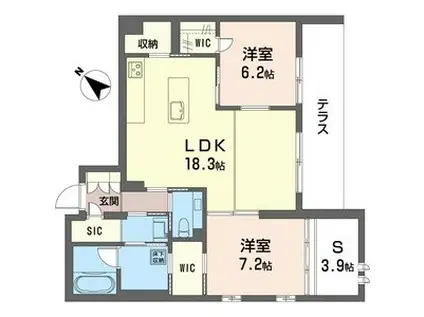 サンベレオ大倉山III(2SLDK/1階)の間取り写真
