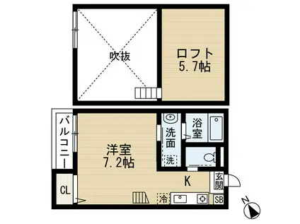 CHOCOLAT MAISON(ワンルーム/2階)の間取り写真