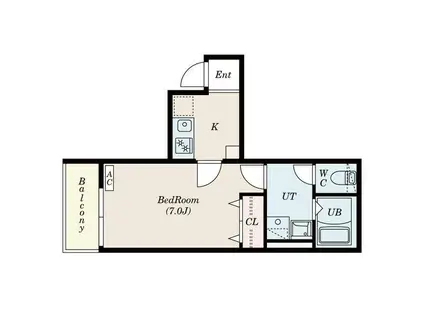 CALM大江(1K/1階)の間取り写真