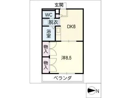 ロイヤルレジデンス(1DK/3階)の間取り写真